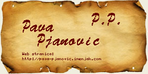 Pava Pjanović vizit kartica